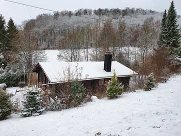 Blockhütte Willingen im Winter