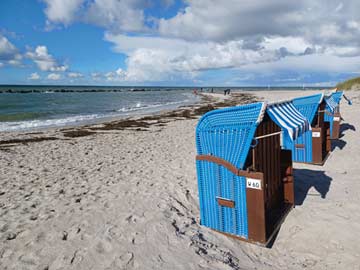 Strandkorb an der Ostsee zur kostenfreien Nutzung