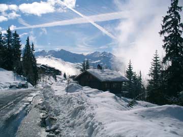 Winter in La Rosière auf dem kleinen St.-Bernhard-Pass
