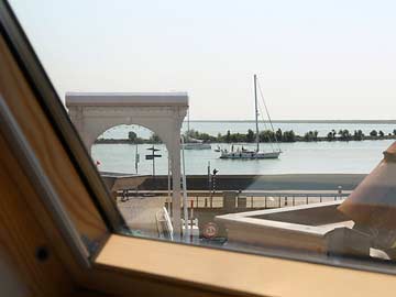 die Aussicht vom Balkon zum Ijsselmeer