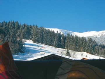 Blick zum Skigebiet