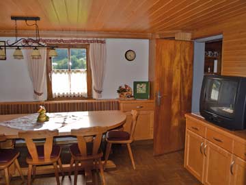 Wohnraum in der Hütte Großarl (noch mit altem TV)