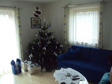 Wohnzimmer an Weihnachten