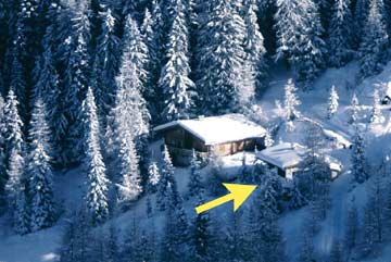 Lage der Skihütte Zell im Winter