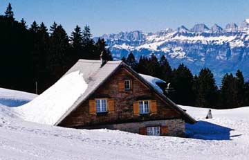 Skihütte Bad Ragaz Pizol im Winter