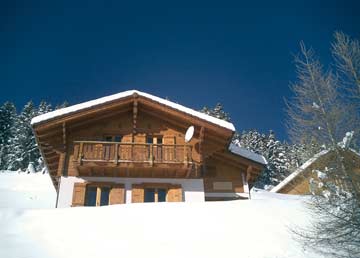 Ferienhaus Les Collons - Außenansicht im Winter