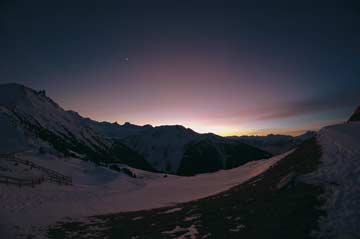 Abendstimmung im Skigebiet Vercorin (Kundenfoto)